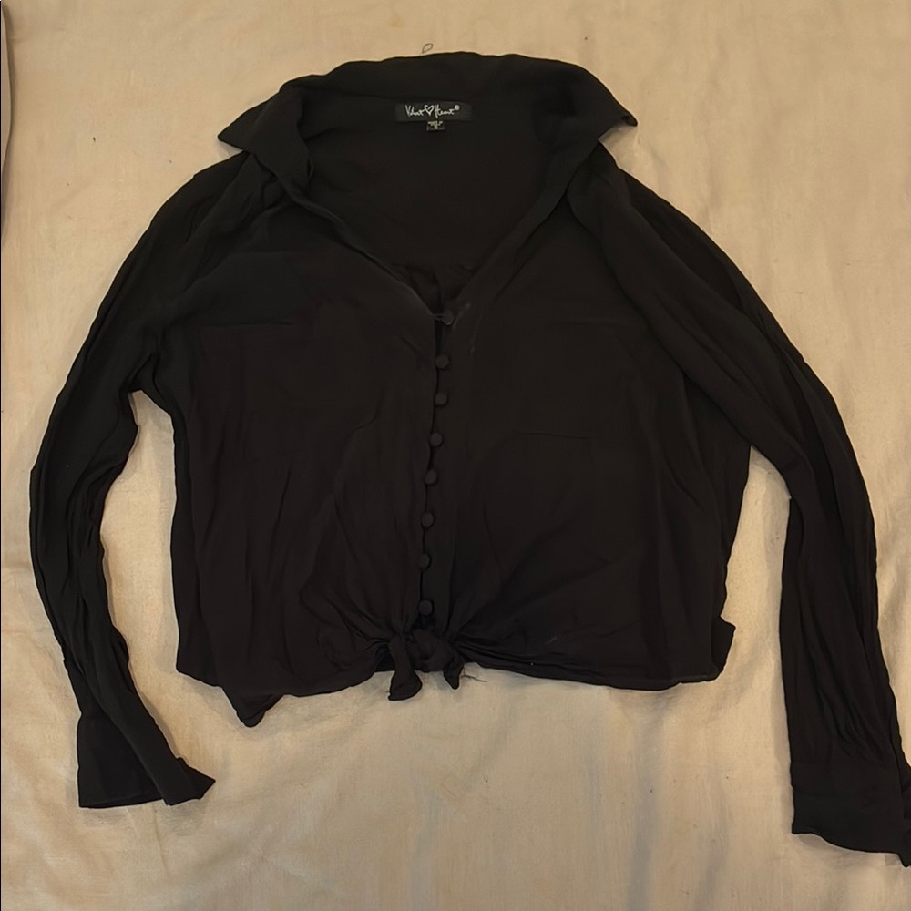 Urban Outfitters Black Long Sleeve Button Down Shirt